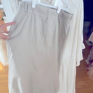Promod tan linen maxi skirt